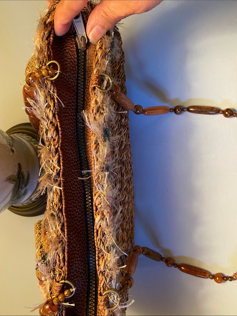Mary Frances Vintage Rattan East West Shoulder Bag - Picture 8 of 11